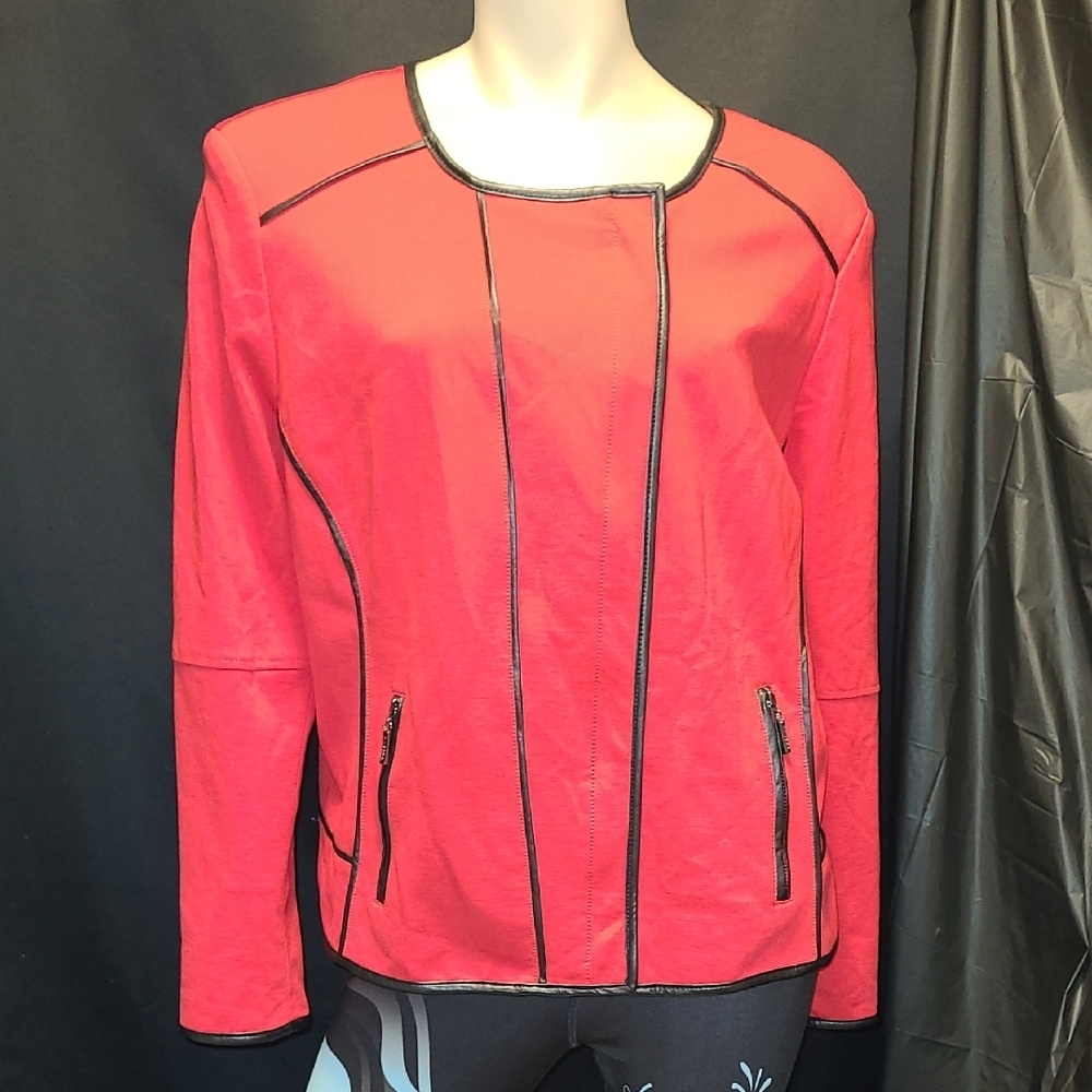 Nygard Color Block Blazer Jacket Red/Black